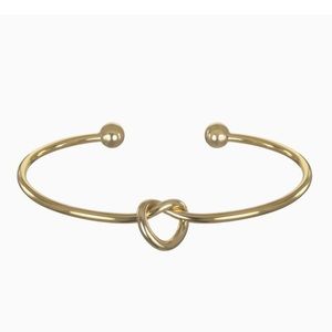 gold knot twist metal bracelet